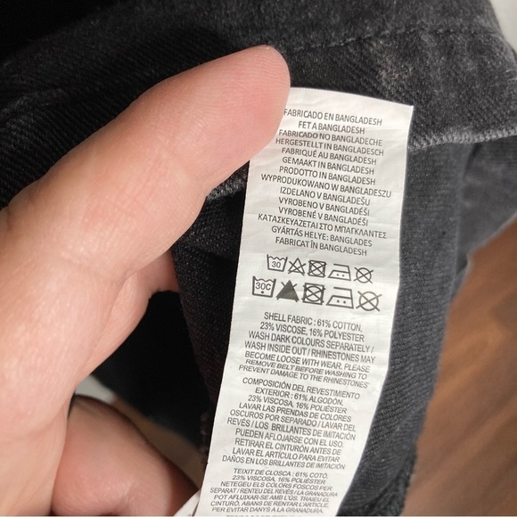 Primark Cares black denim mini dress puffed sleeves size 0 - Picture 7 of 7